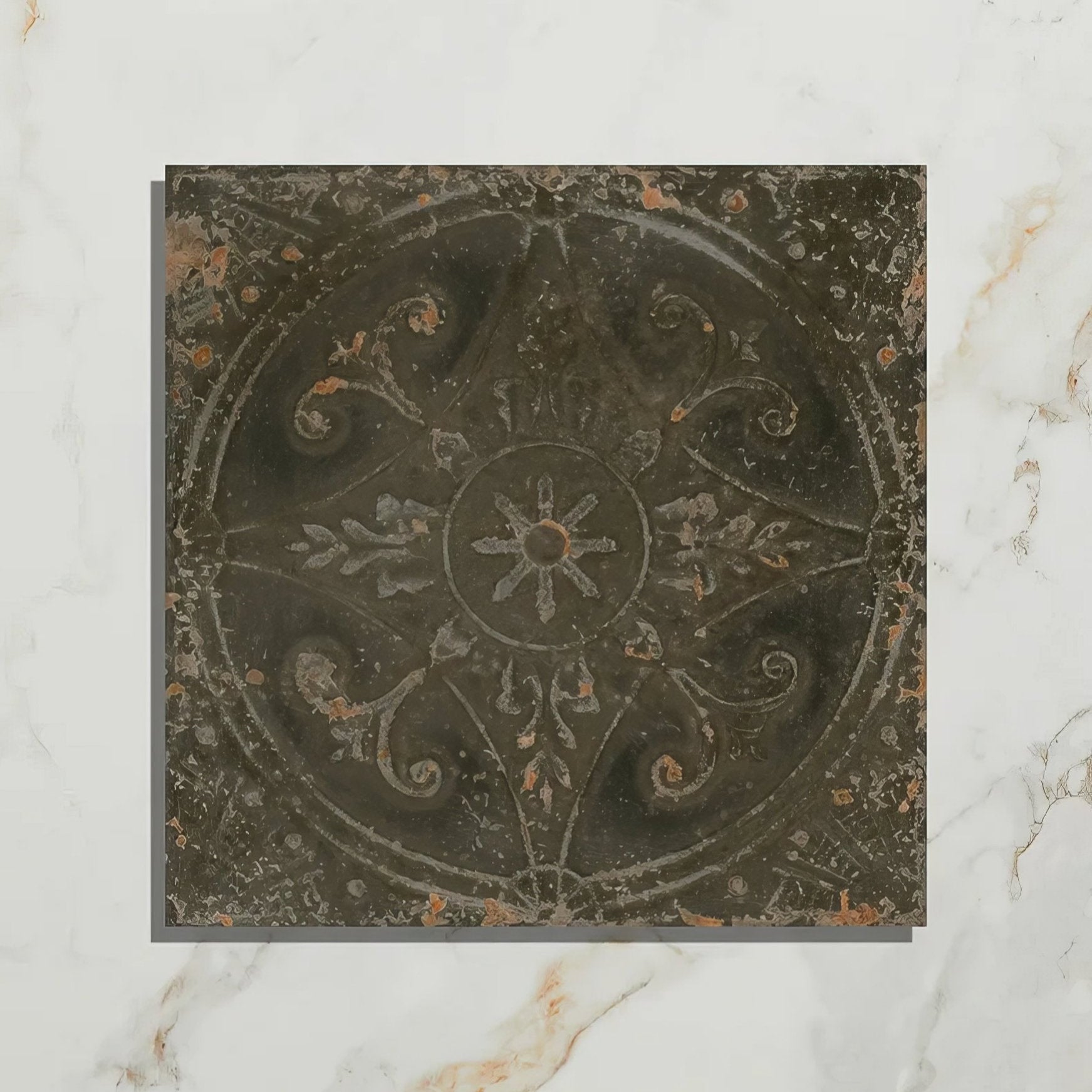 Brooklyn Embossed Ceramic Pewter - Hyperion Tiles