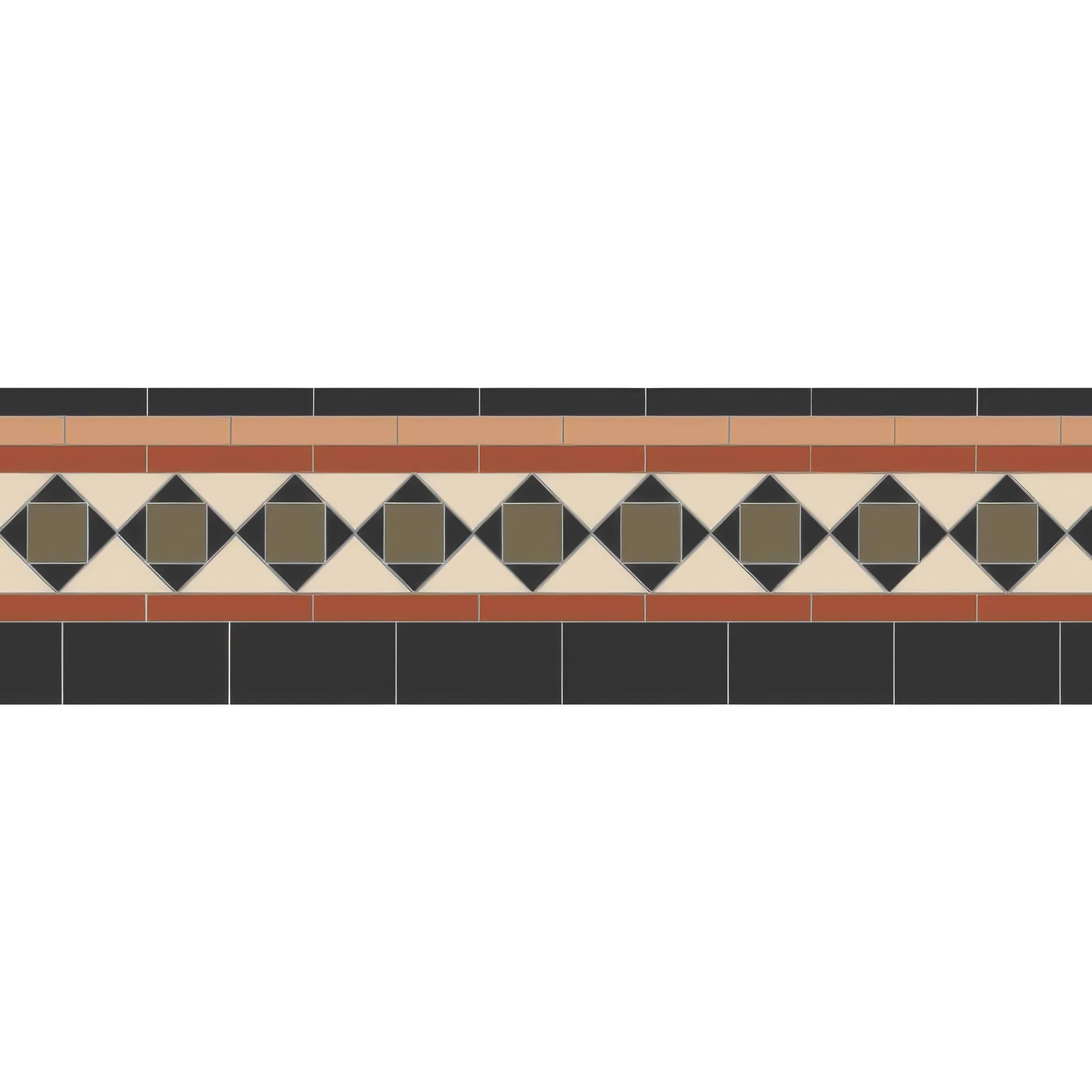 Browning Black, Buff, Green, Red & White By Hyperion Tiles