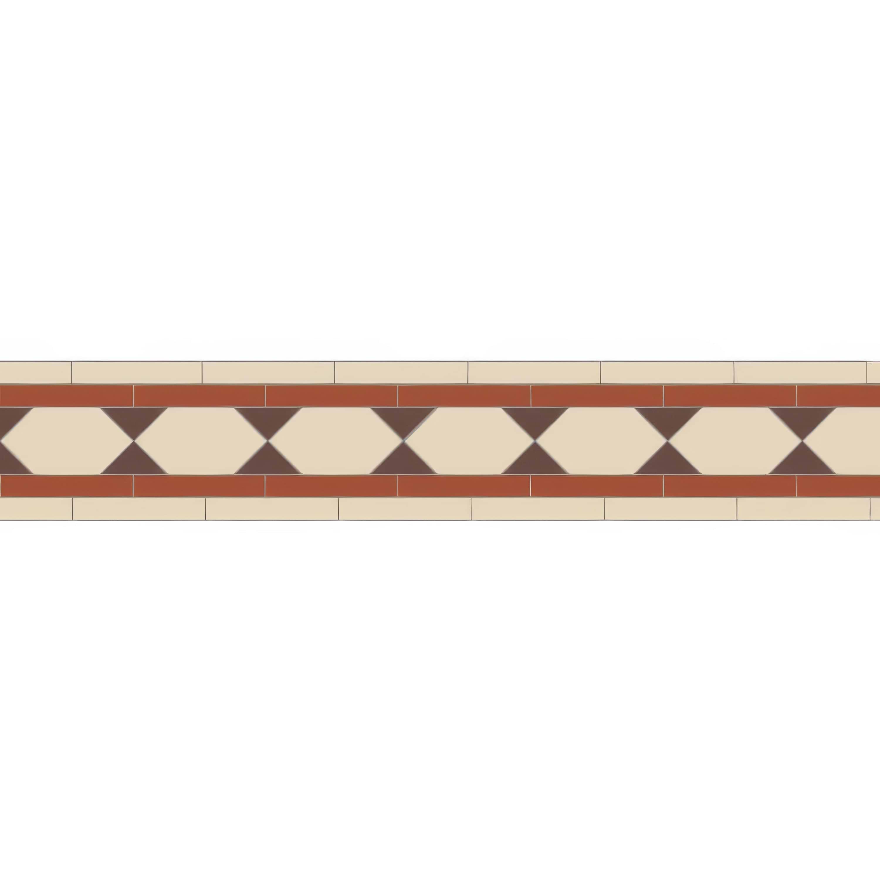 Brunel Brown, Red & Dover White By Hyperion Tiles