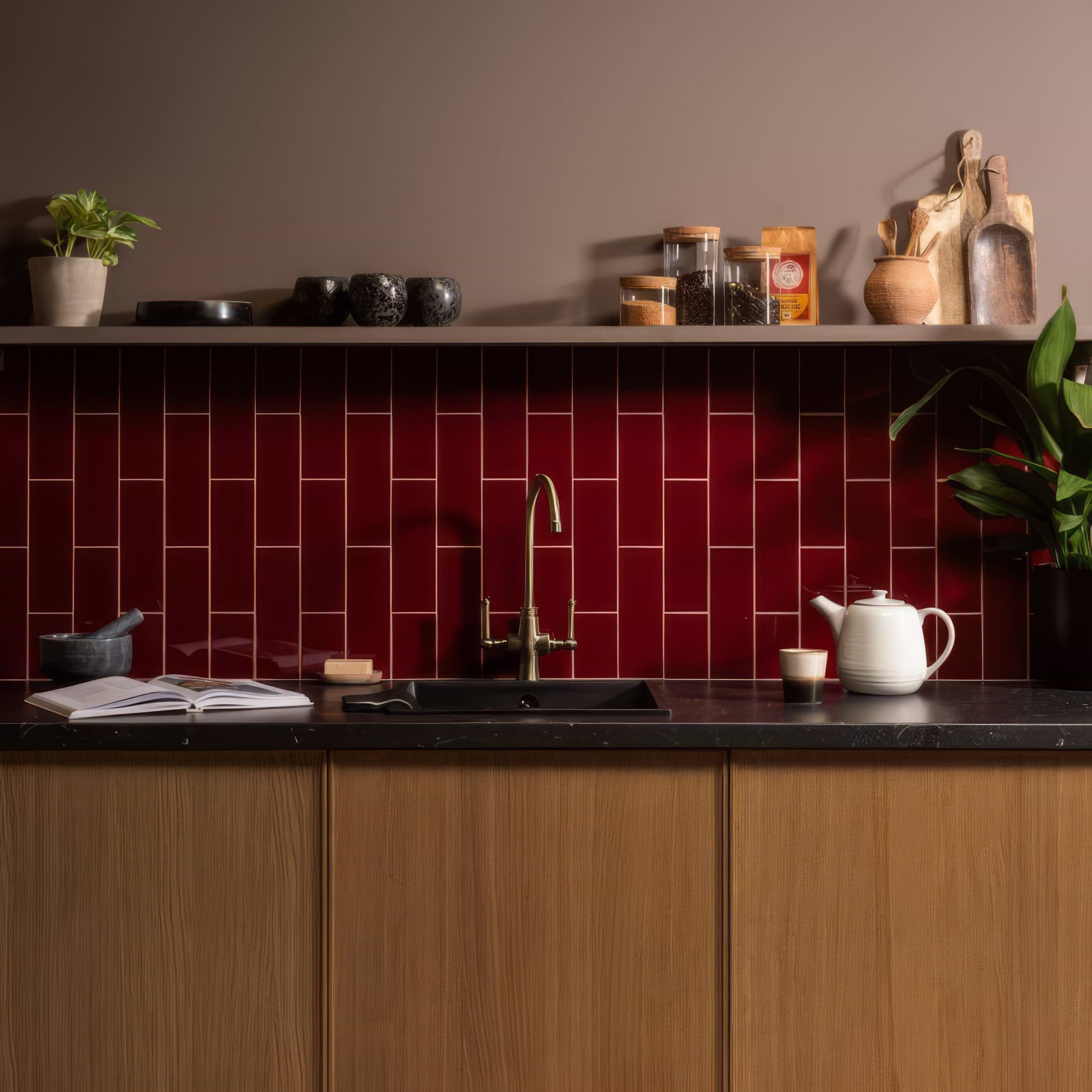 Burgundy Large Brick - Hyperion Tiles