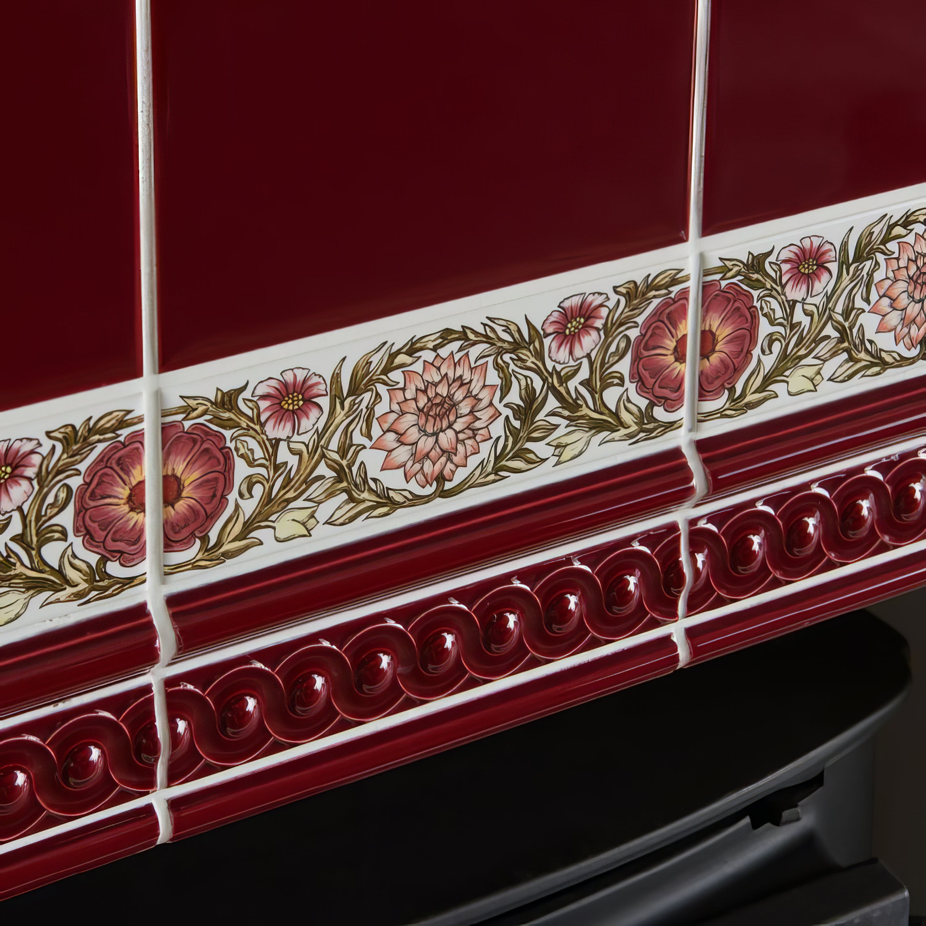 Burgundy Omega Moulding - Hyperion Tiles