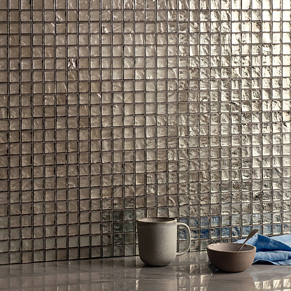 Byzantium Platinum Glass Mosaic - Hyperion Tiles