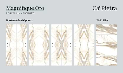 Ca' Pietra Wall & Floor Tiles Magnifique Porcelain Polished Oro