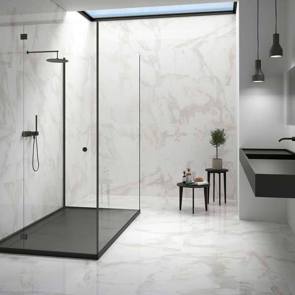 Calacatta Gold Polished Porcelain Tiles - Hyperion Tiles