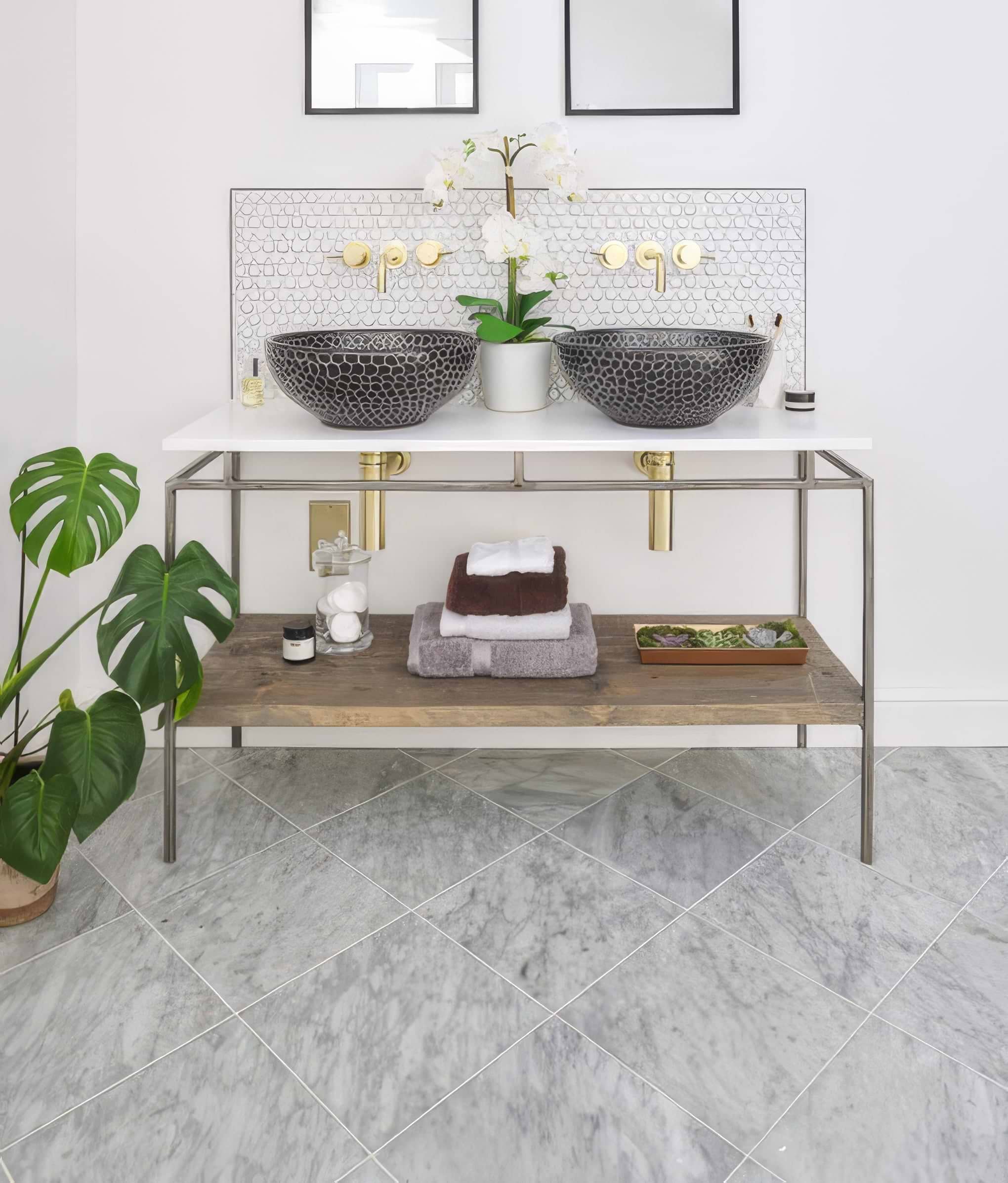 Carrara Miscela Honed Marble 61 x 61cm By Hyperion Tiles