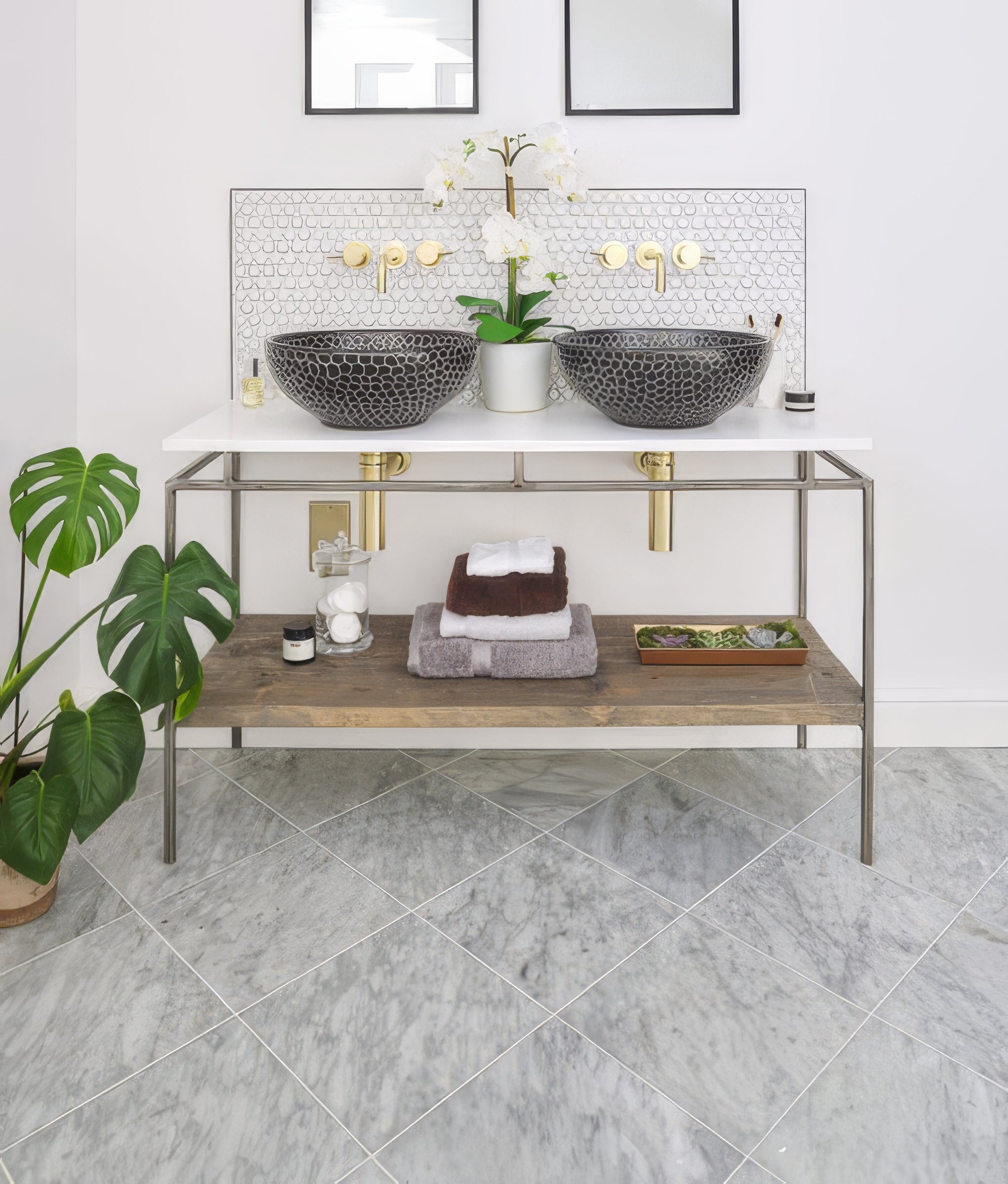 Carrara Miscela Honed Marble 61 x 61cm By Hyperion Tiles