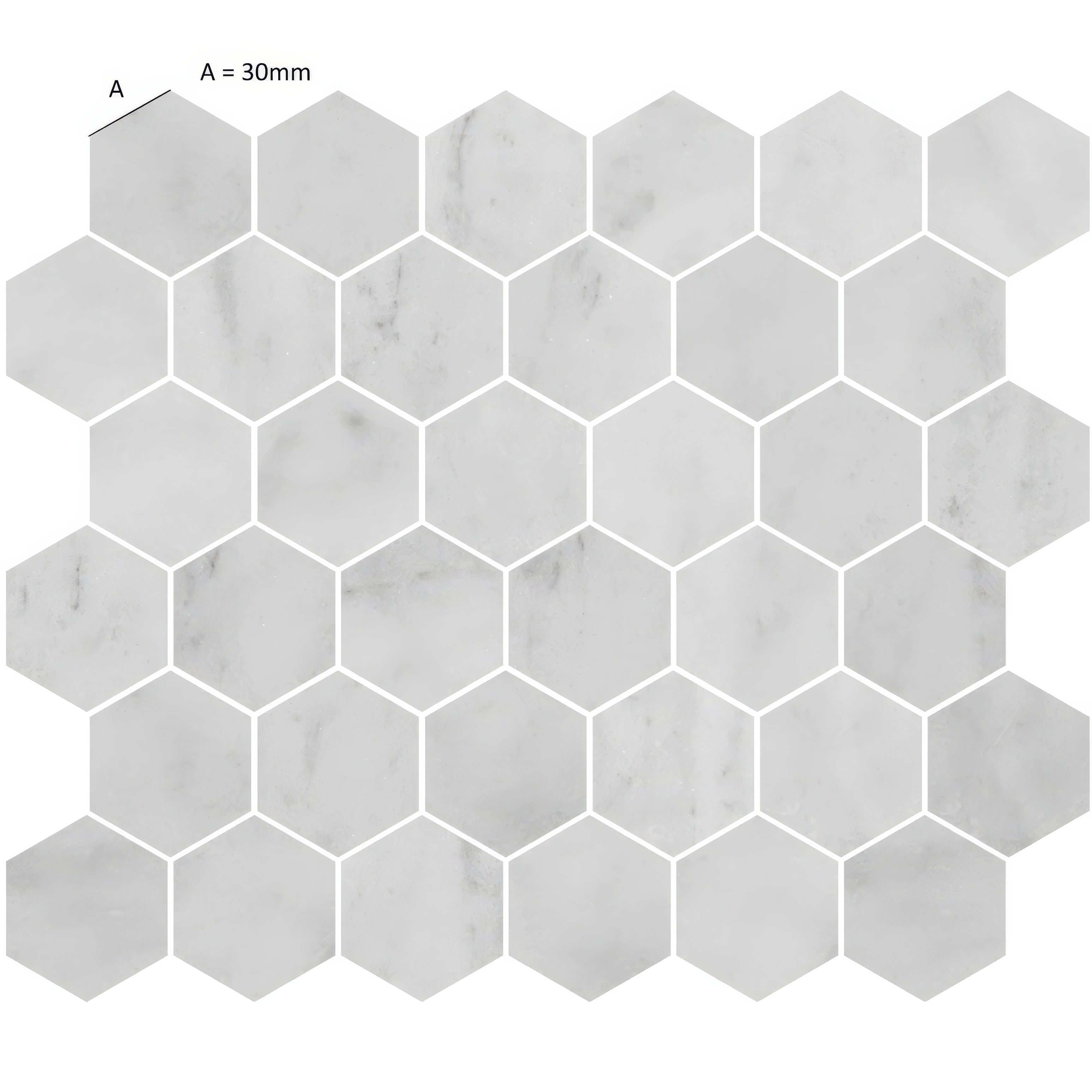 Carrara White Hexagon Mosaic Tile