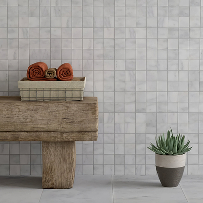 Carrara White Marble 48mm Mosaic Tile - Hyperion Tiles