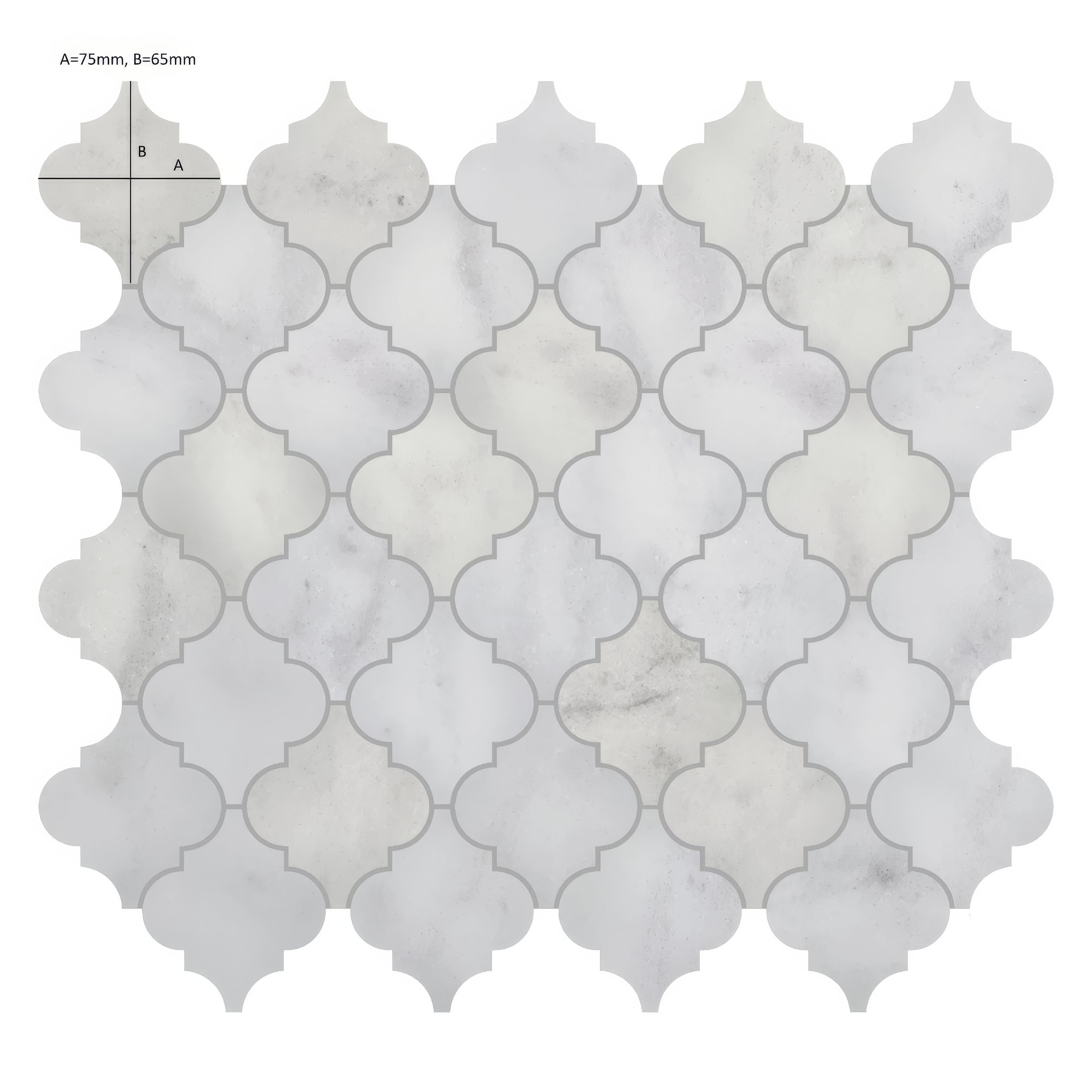 Carrara White Marble Arabesque Mosaic Tile - Hyperion Tiles