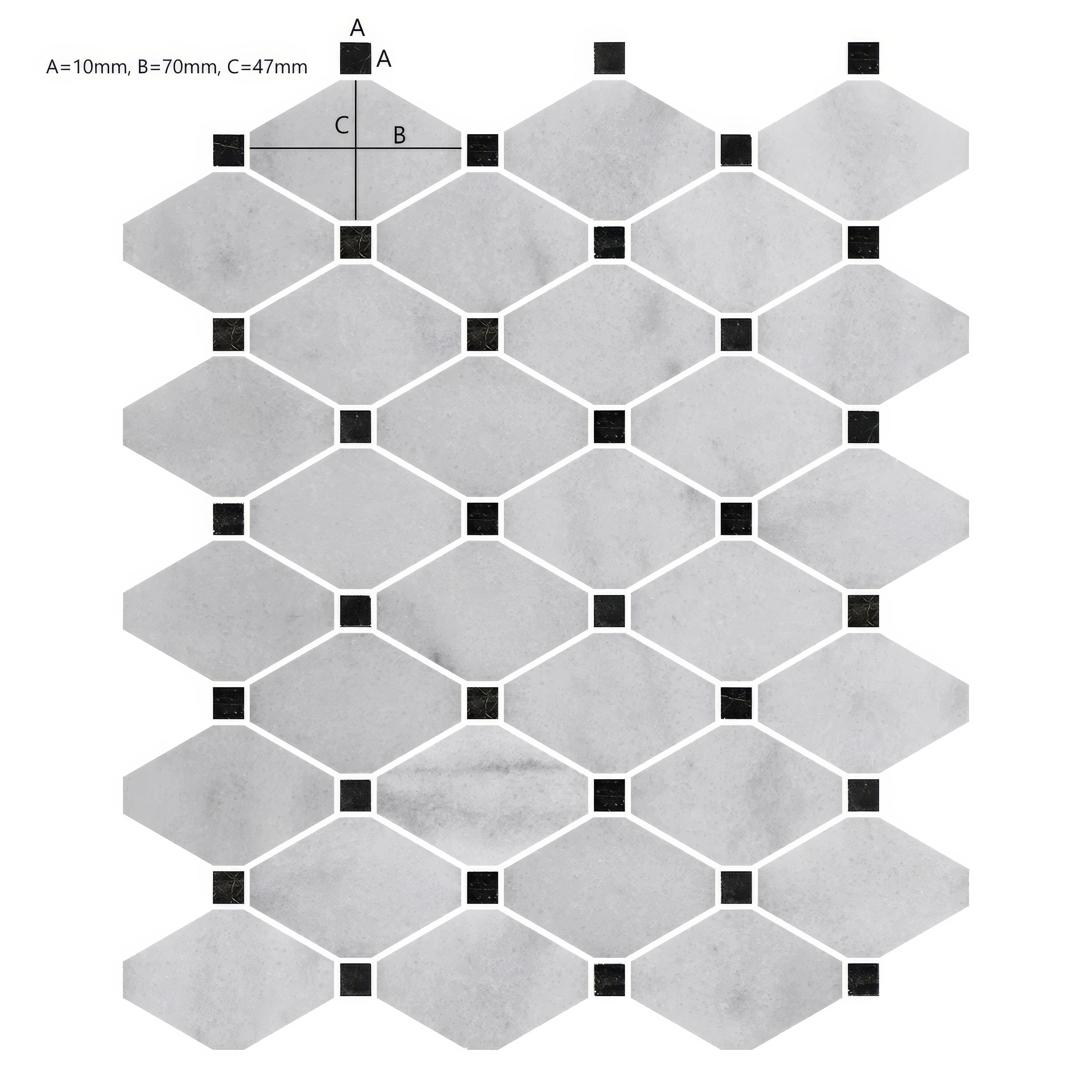 Carrara White Marble Diamond Mosaic Tile - Hyperion Tiles