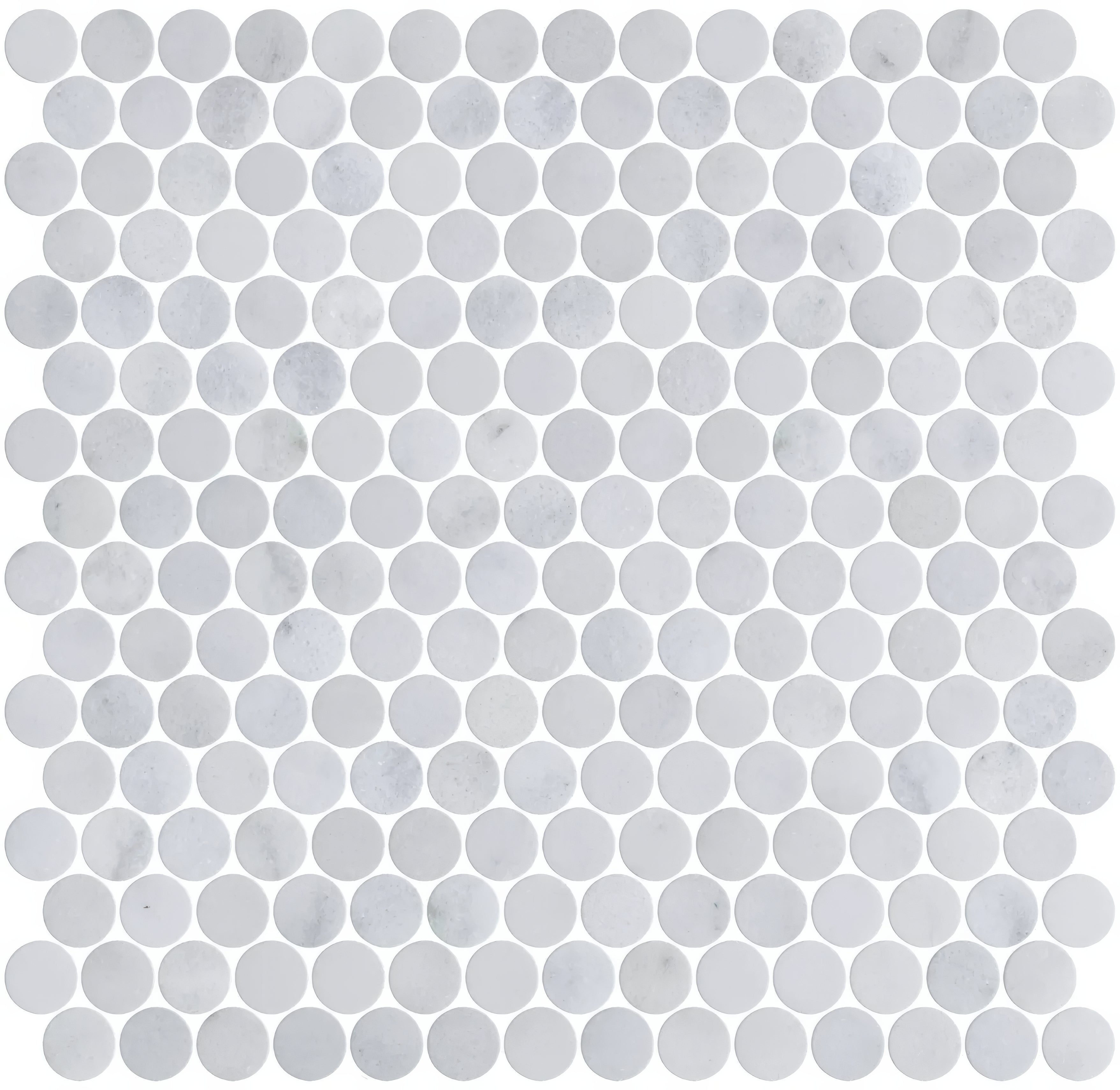 Carrara White Marble Penny Mosaic Tile - Hyperion Tiles