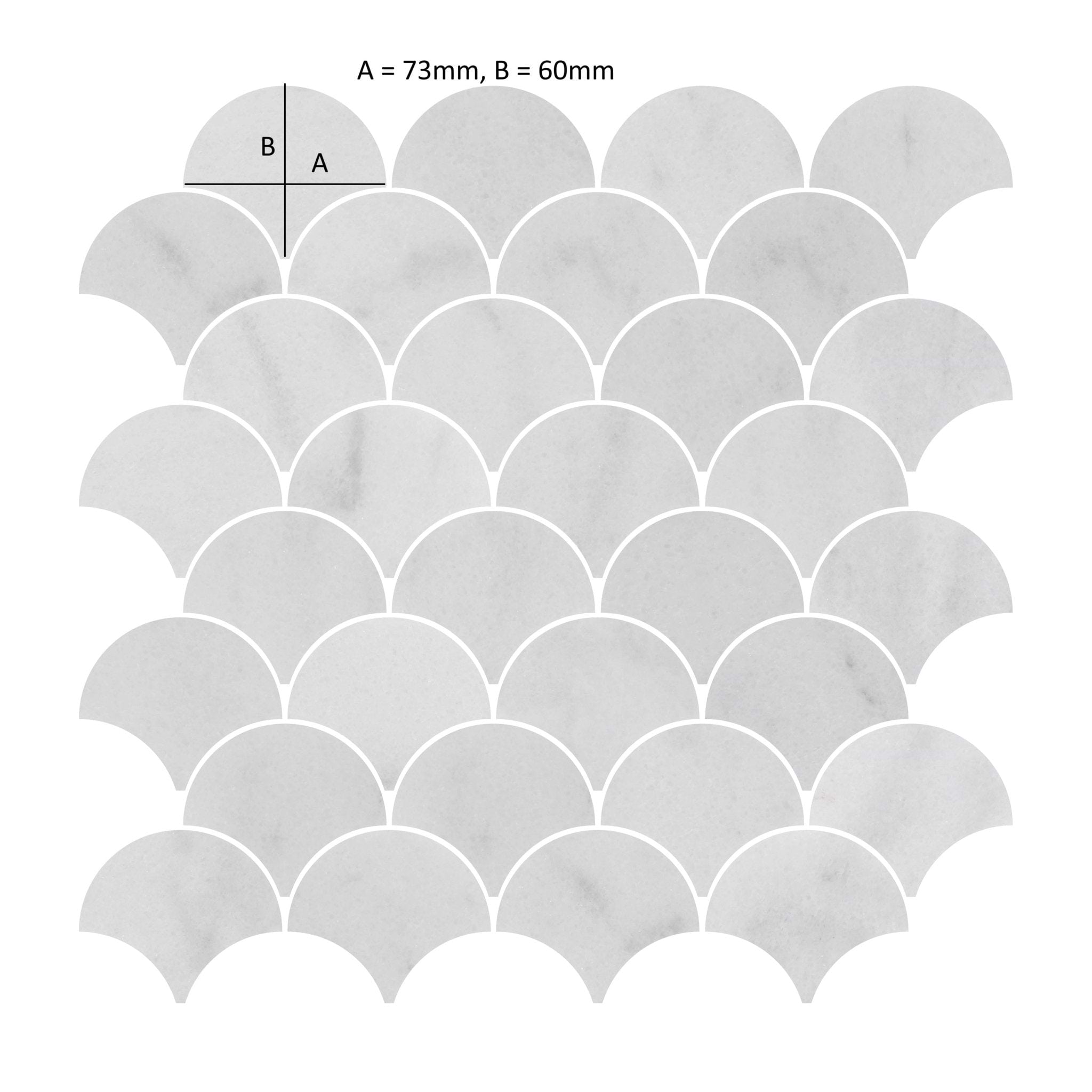 Carrara White Marble Scallop Shell Mosaic Tile - Hyperion Tiles