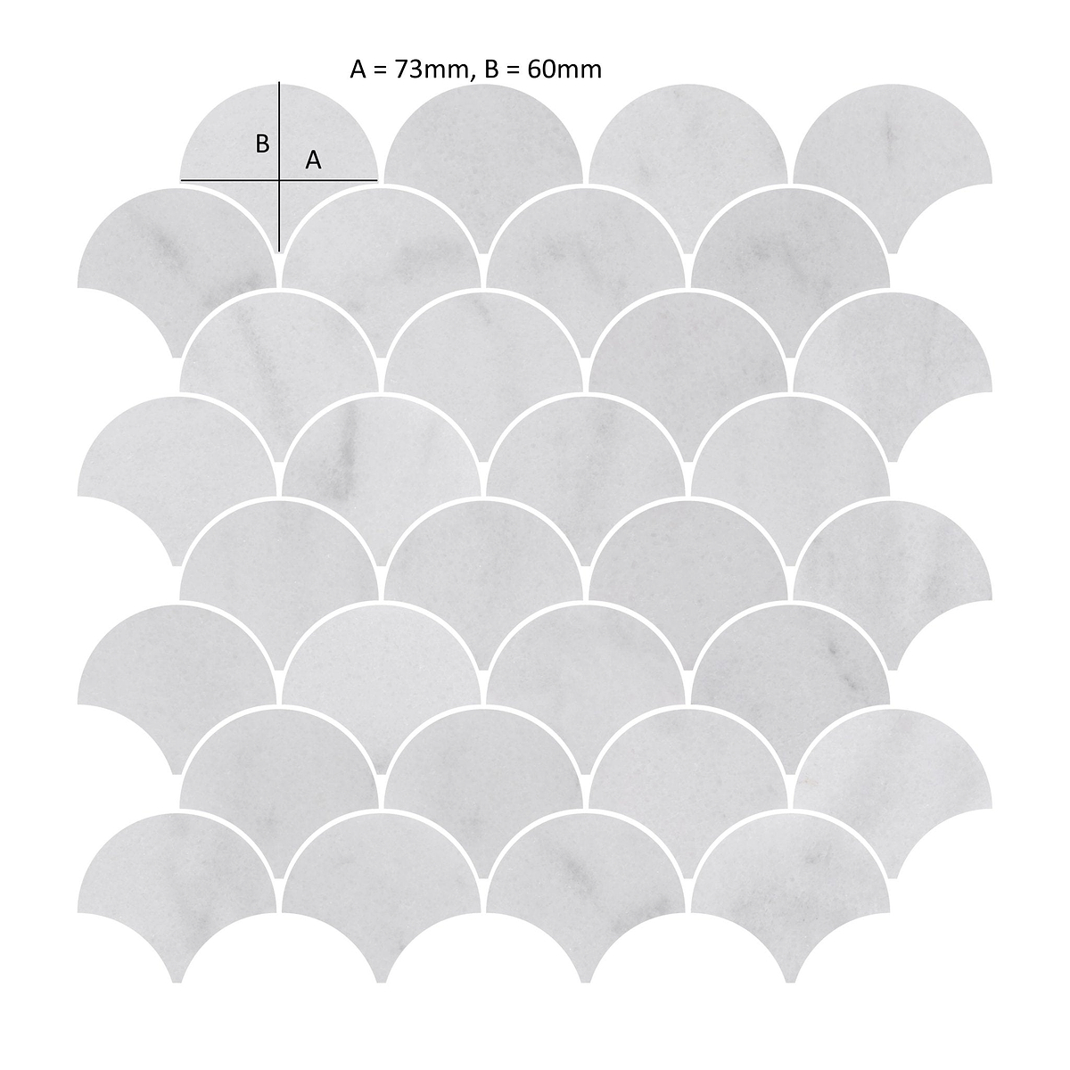 Carrara White Marble Scallop Shell Mosaic Tile From Hyperion Tiles
