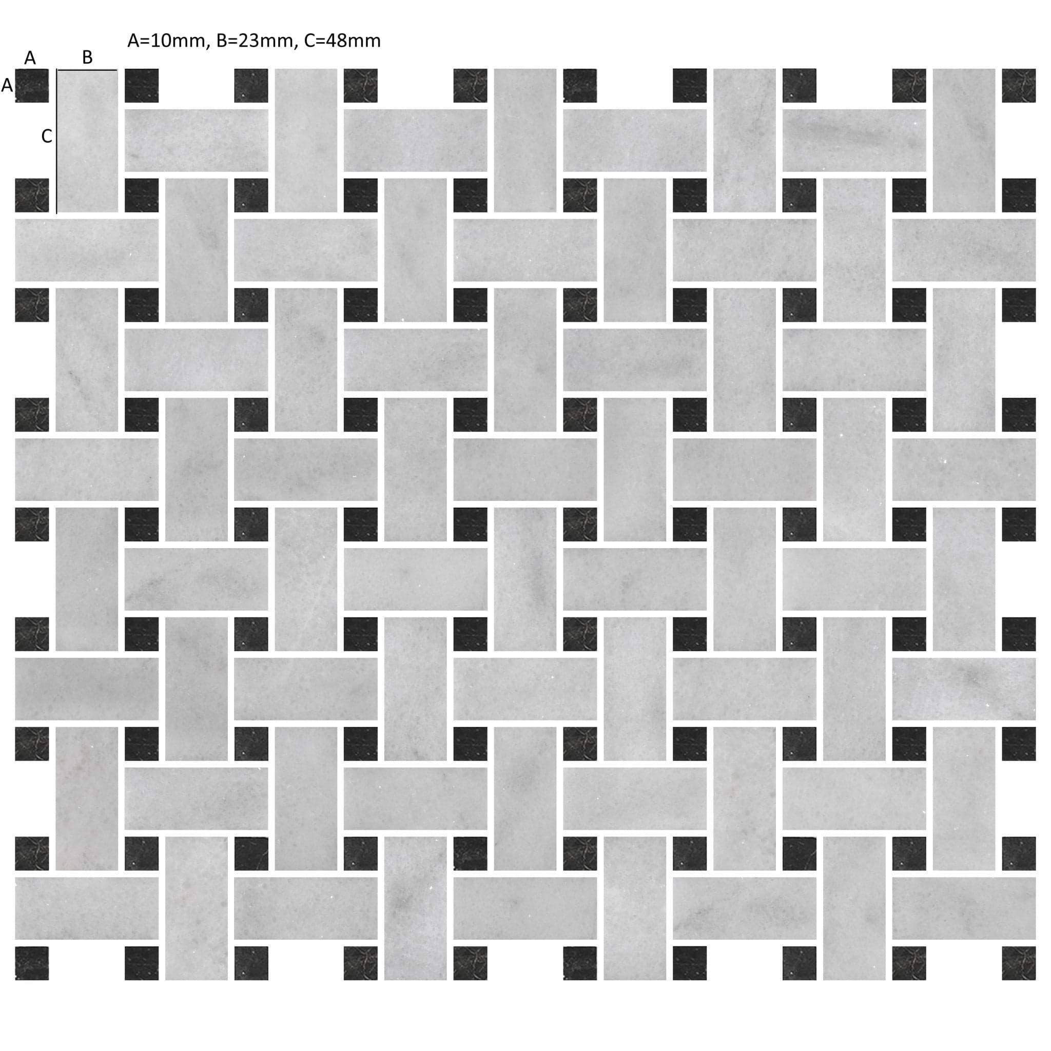 Carrara White St Laurent Basketweave Mosaic Tile - Hyperion Tiles
