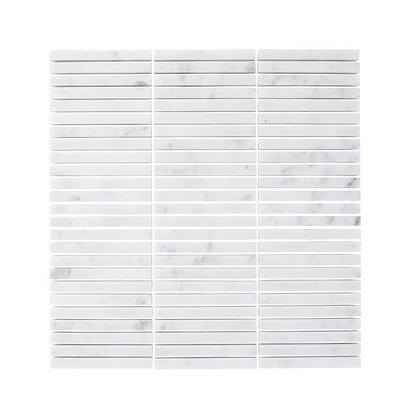 Carrara White Stacked Mosaic - Hyperion Tiles