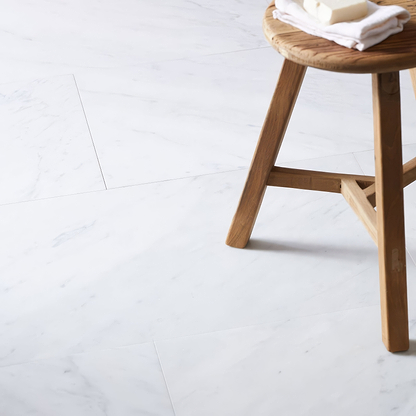 Carrara White Marble Tile 45.7 x 45.7cm