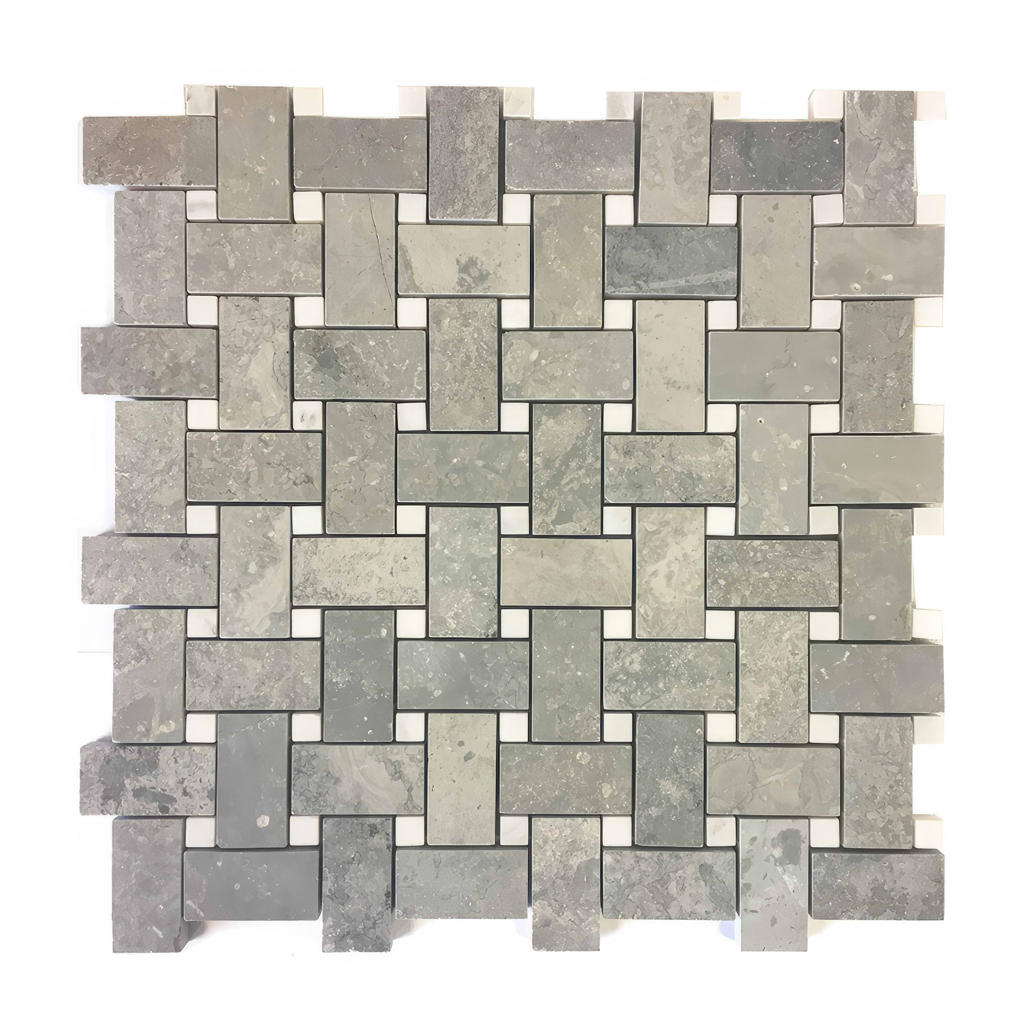 Cement Basketweave Mosaic - Hyperion Tiles