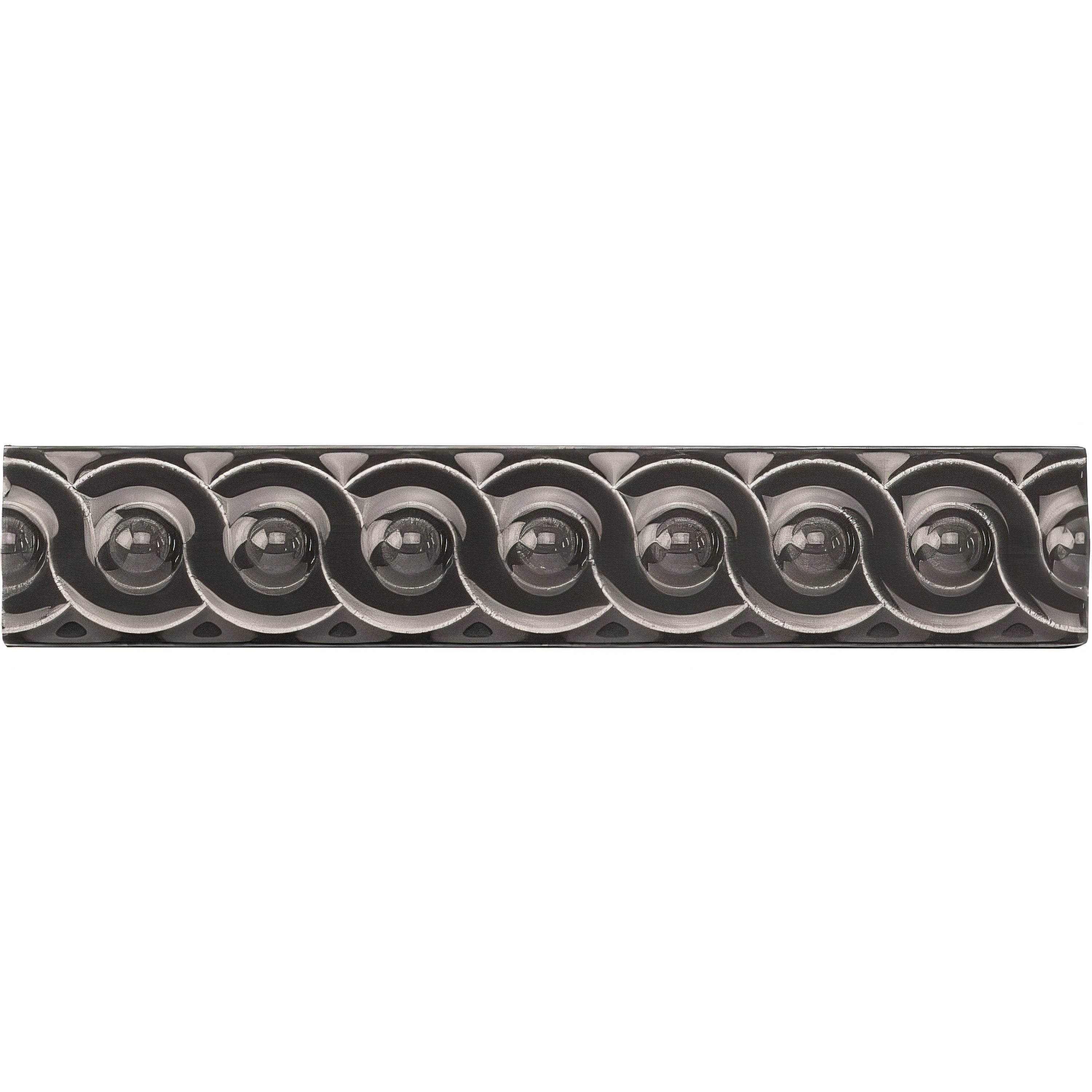 Charcoal Grey Scroll Moulding - Hyperion Tiles