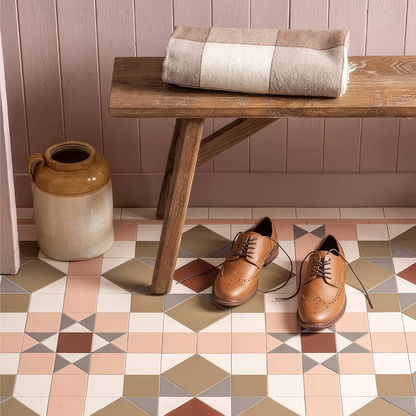 Chatsworth Brown, Carnation Pink, Dover White, Green, & Revival Grey - Hyperion Tiles