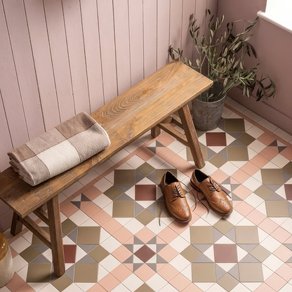 Chatsworth Brown, Carnation Pink, Dover White, Green, & Revival Grey - Hyperion Tiles