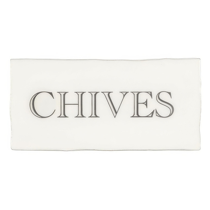 Chives in Grey on Cotton - Hyperion Tiles