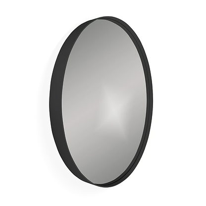 City Round Mirror 60cm Black - Hyperion Tiles