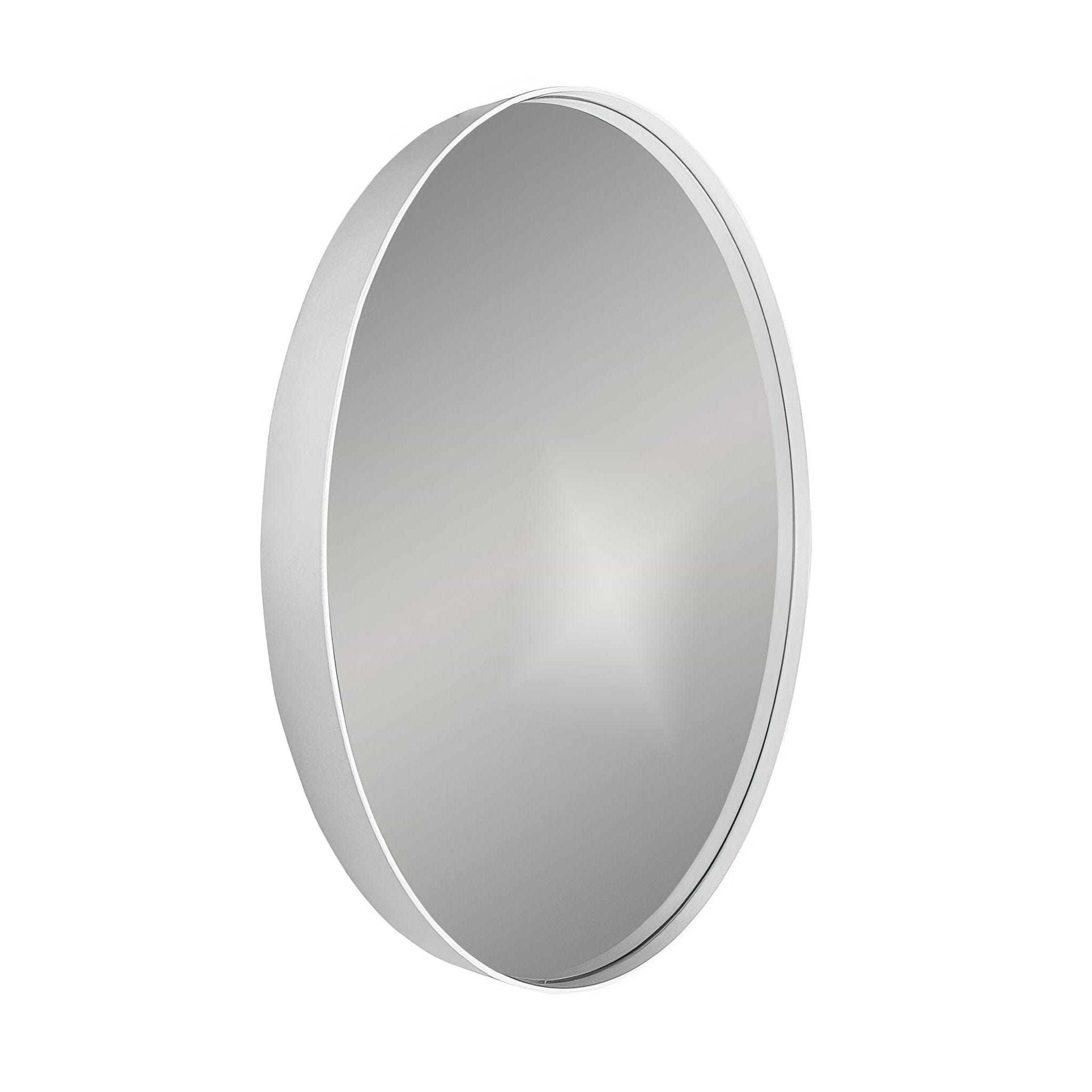 City Round Mirror 80cm White - Hyperion Tiles