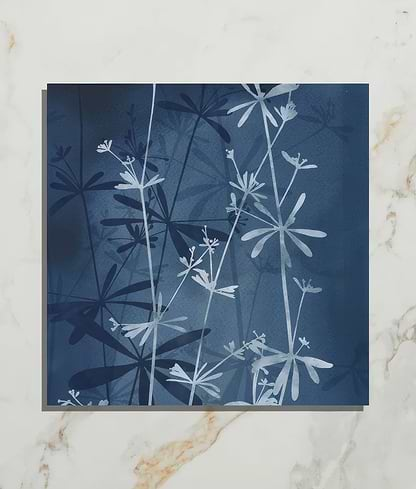 Wild Botanicals Porcelain Blue By Clarissa Hulse - Hyperion Tiles