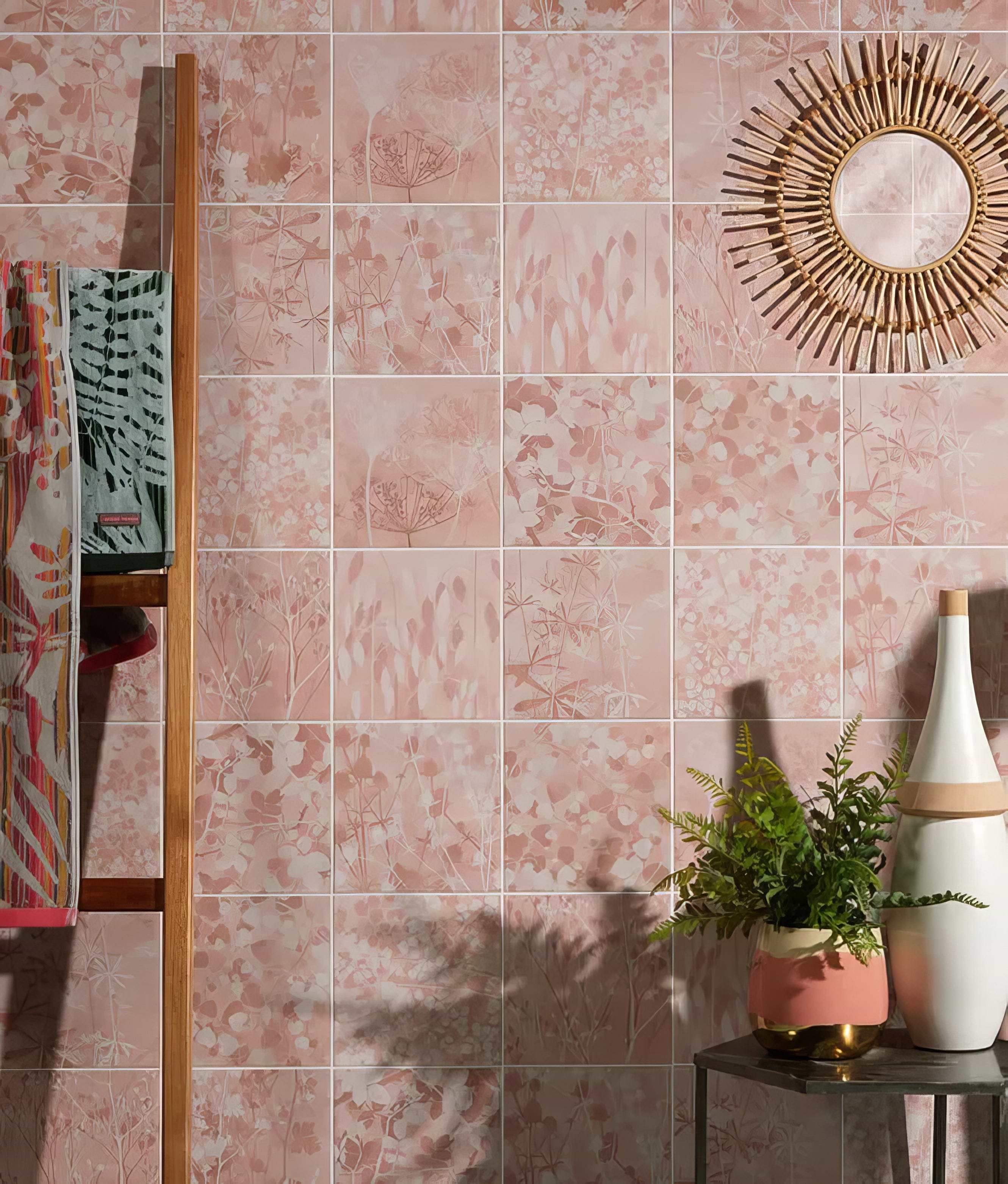 Wild Botanicals Porcelain Pink By Clarissa Hulse - Hyperion Tiles