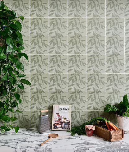 Willow Porcelain Green By Clarissa Hulse - Hyperion Tiles - Ca'Pietra