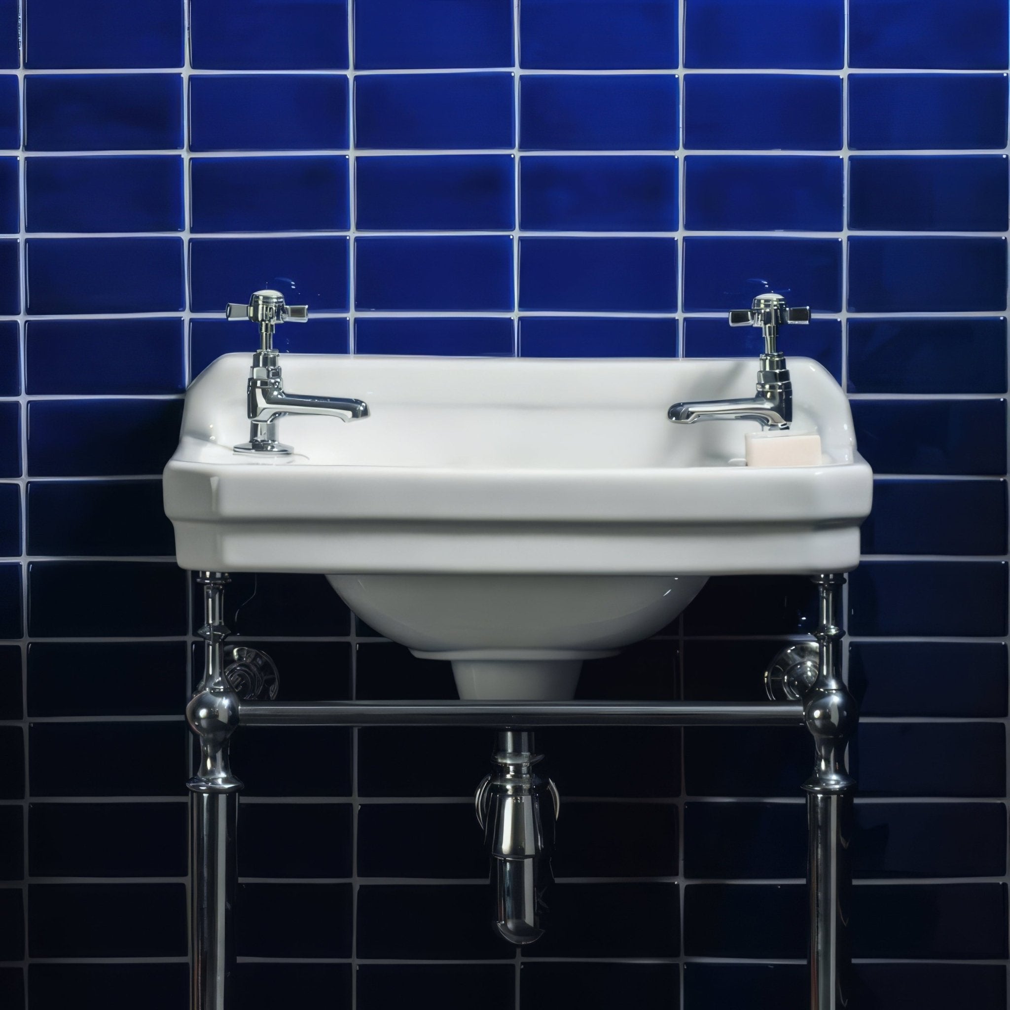 Cobalt Blue Half Tile - Hyperion Tiles