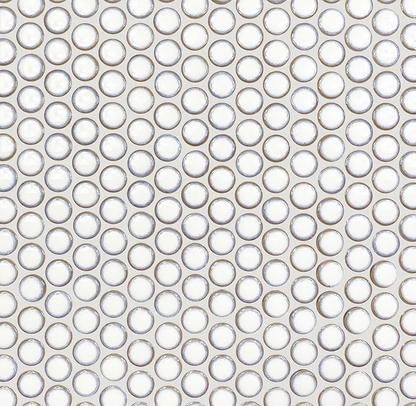 Copenhagen Penny Round White Mosaic - Hyperion Tiles