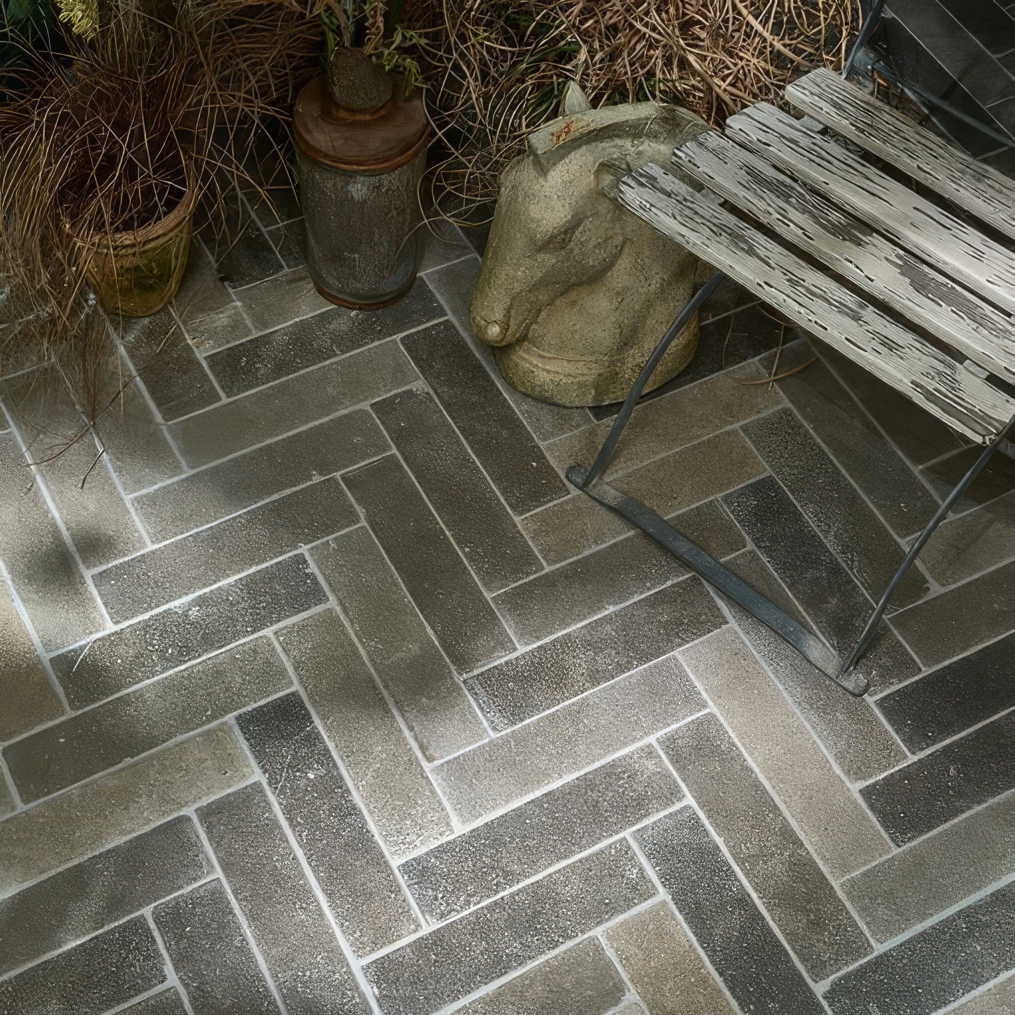 Kimmeridge Limestone Tumbled & Etched Parquet By Hyperion Tiles