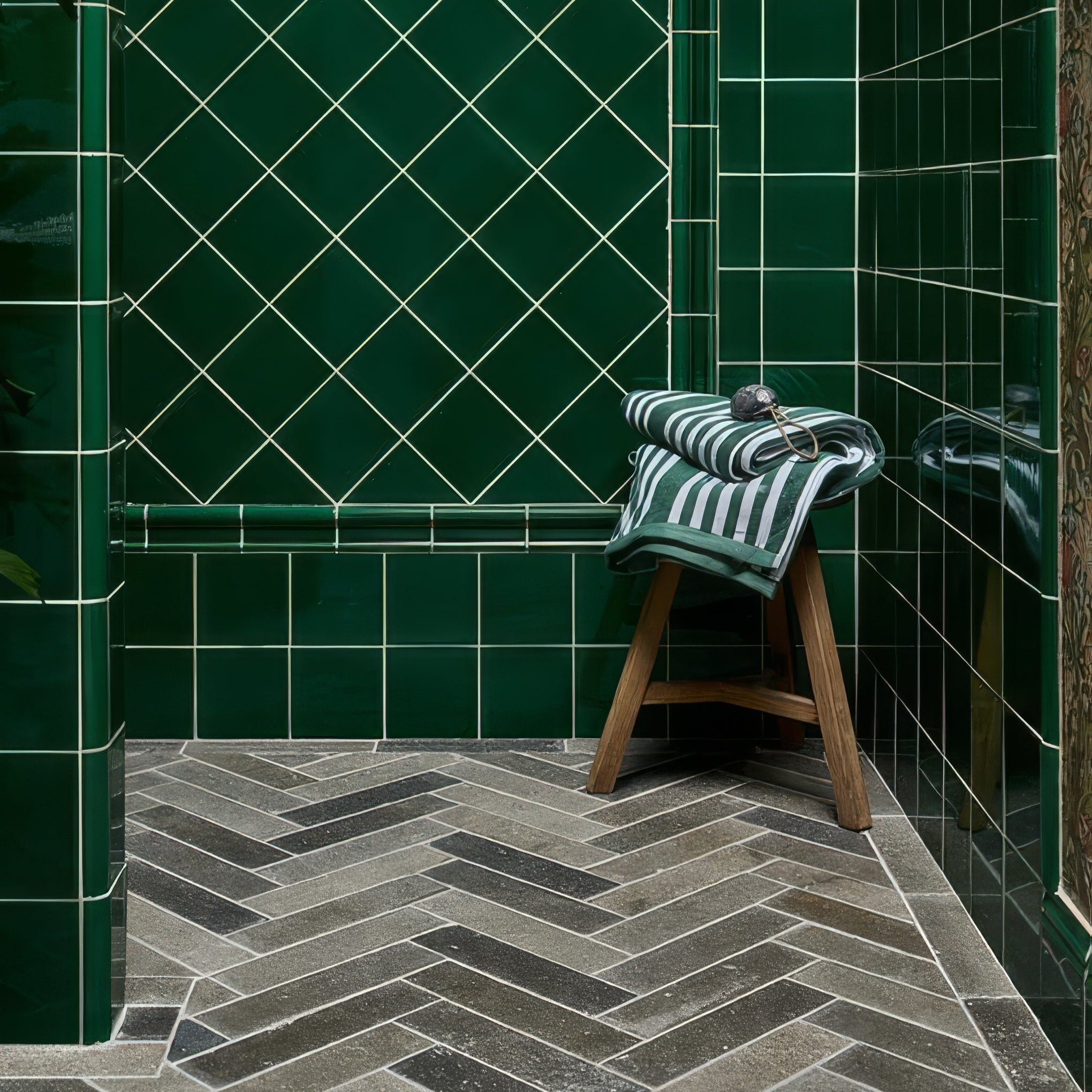 Kimmeridge Limestone Tumbled & Etched Parquet By Hyperion Tiles