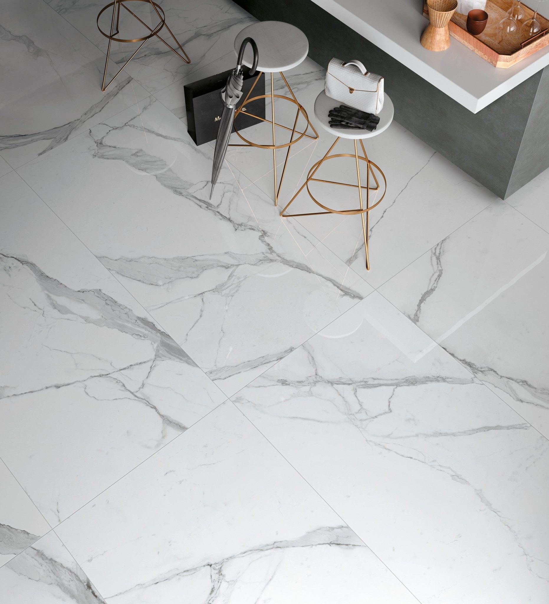 Cosmopolitan Statuario Extra Lappato 80 x 80cm - Hyperion Tiles