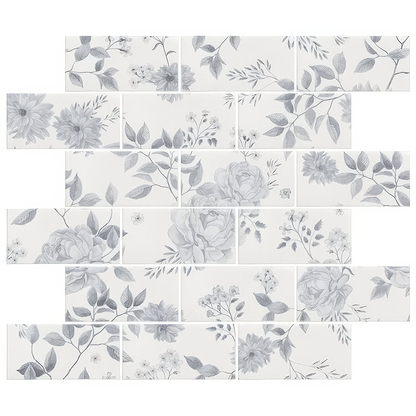Cottage Garden Blue 18 Tile Panel - Hyperion Tiles