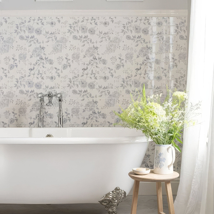 Cottage Garden Blue 18 Tile Panel - Hyperion Tiles