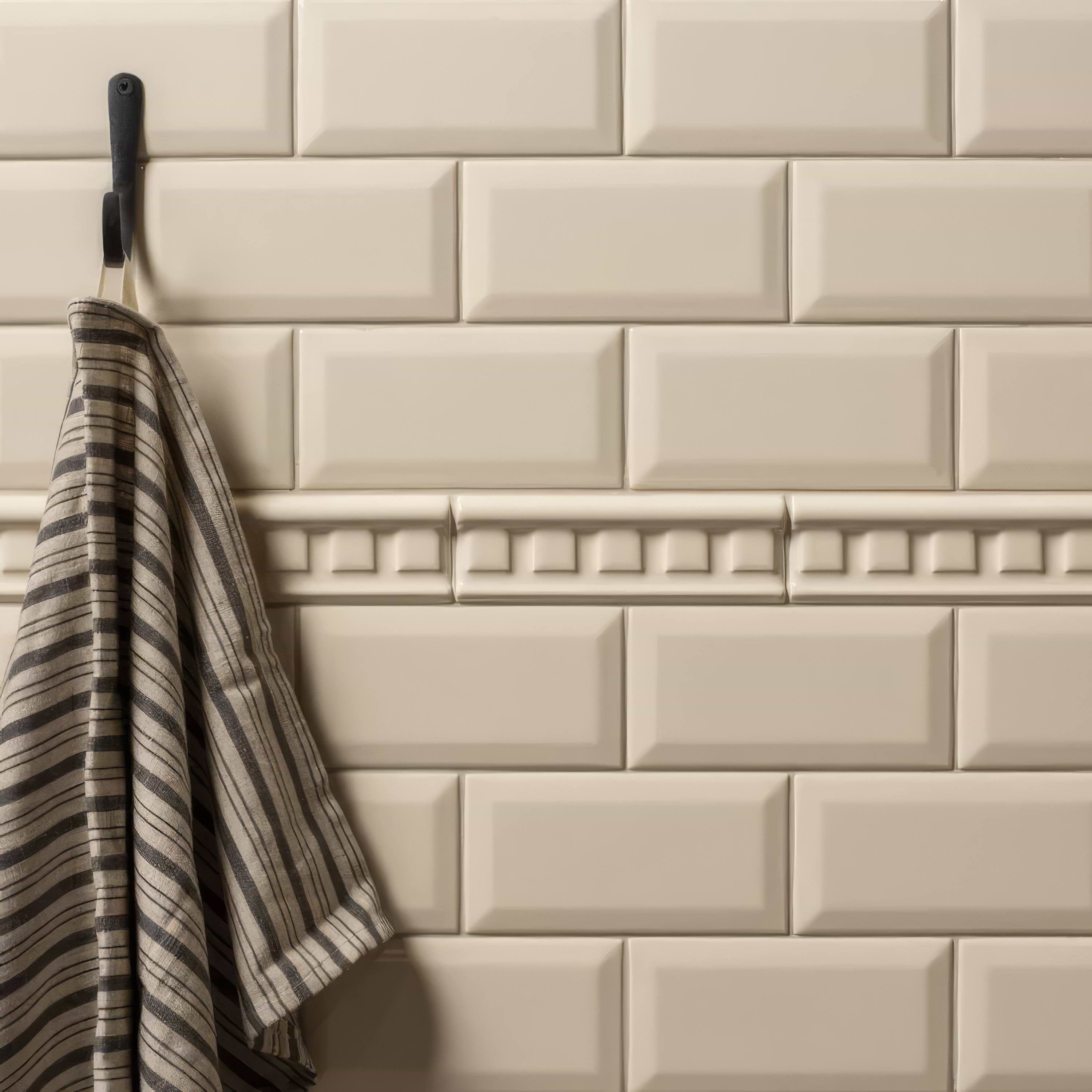 County White Metro Bevelled Tile - Hyperion Tiles