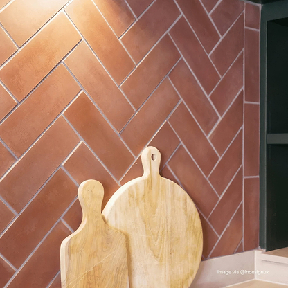 Crimson Herringbone Tile - Hyperion Tiles