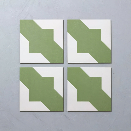 Crosses Forest Green Porcelain Tile - Hyperion Tiles