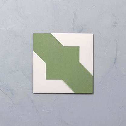 Crosses Forest Green Porcelain Tile - Hyperion Tiles