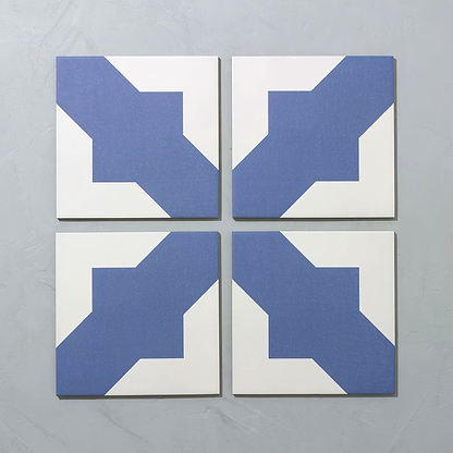 Crosses Navy Porcelain Tile - Hyperion Tiles