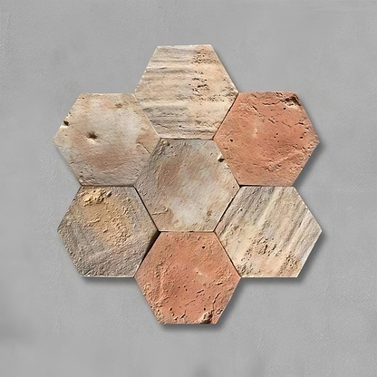 Dark Reclaimed Hexagonal Terracotta Tiles - Hyperion Tiles