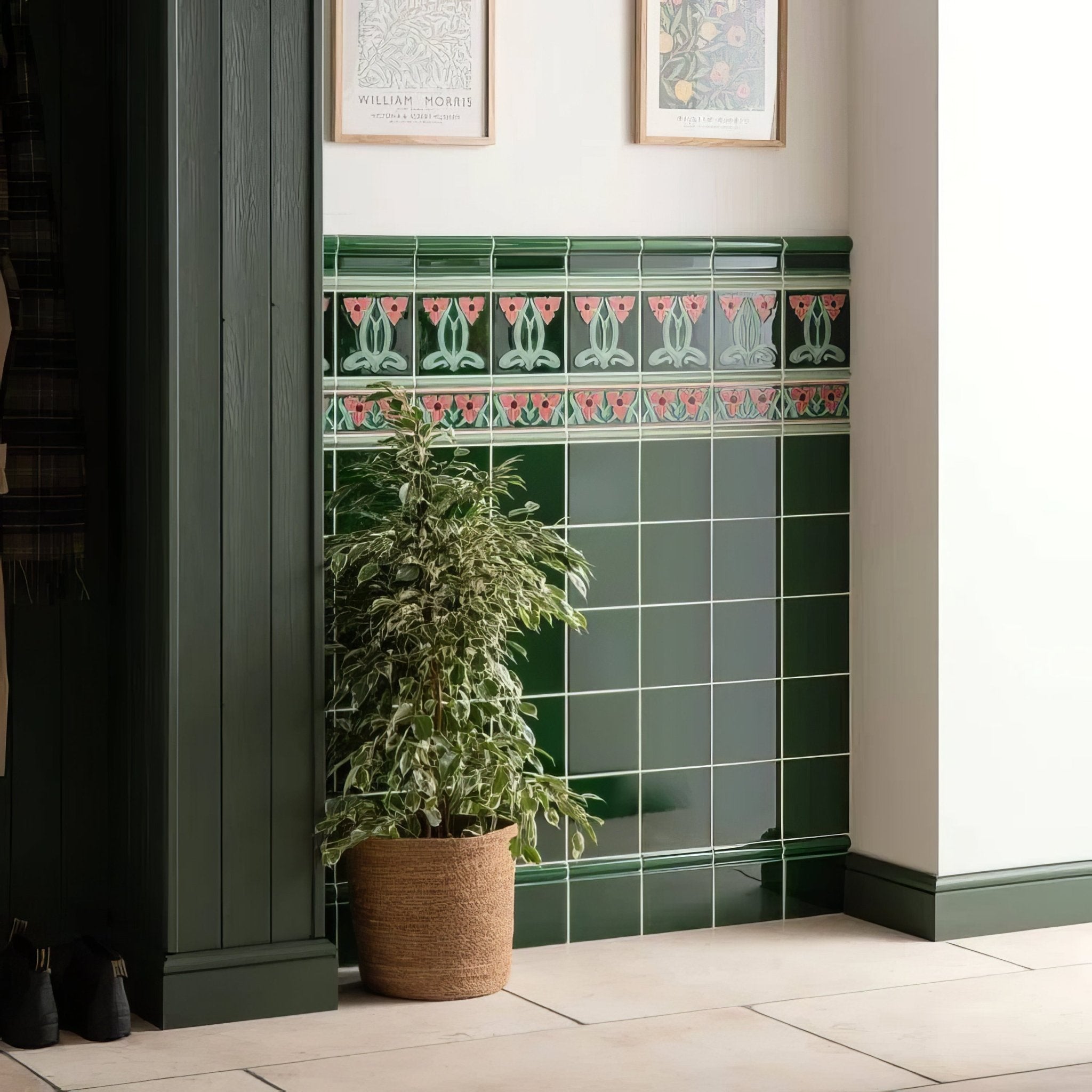 Dauphine Border on Victorian Green - Hyperion Tiles