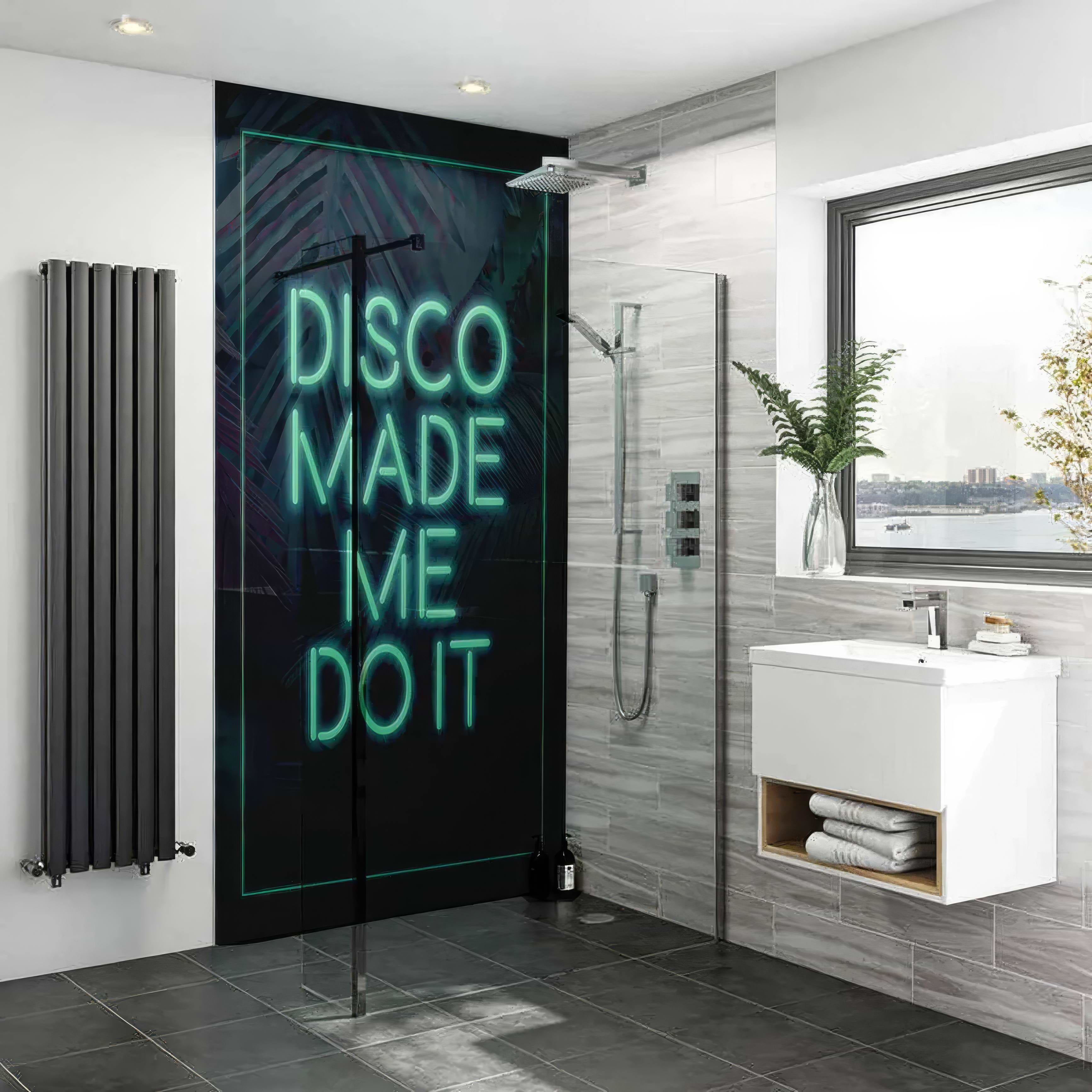 Disco Typography Shower Panel By Hyperion Tiles