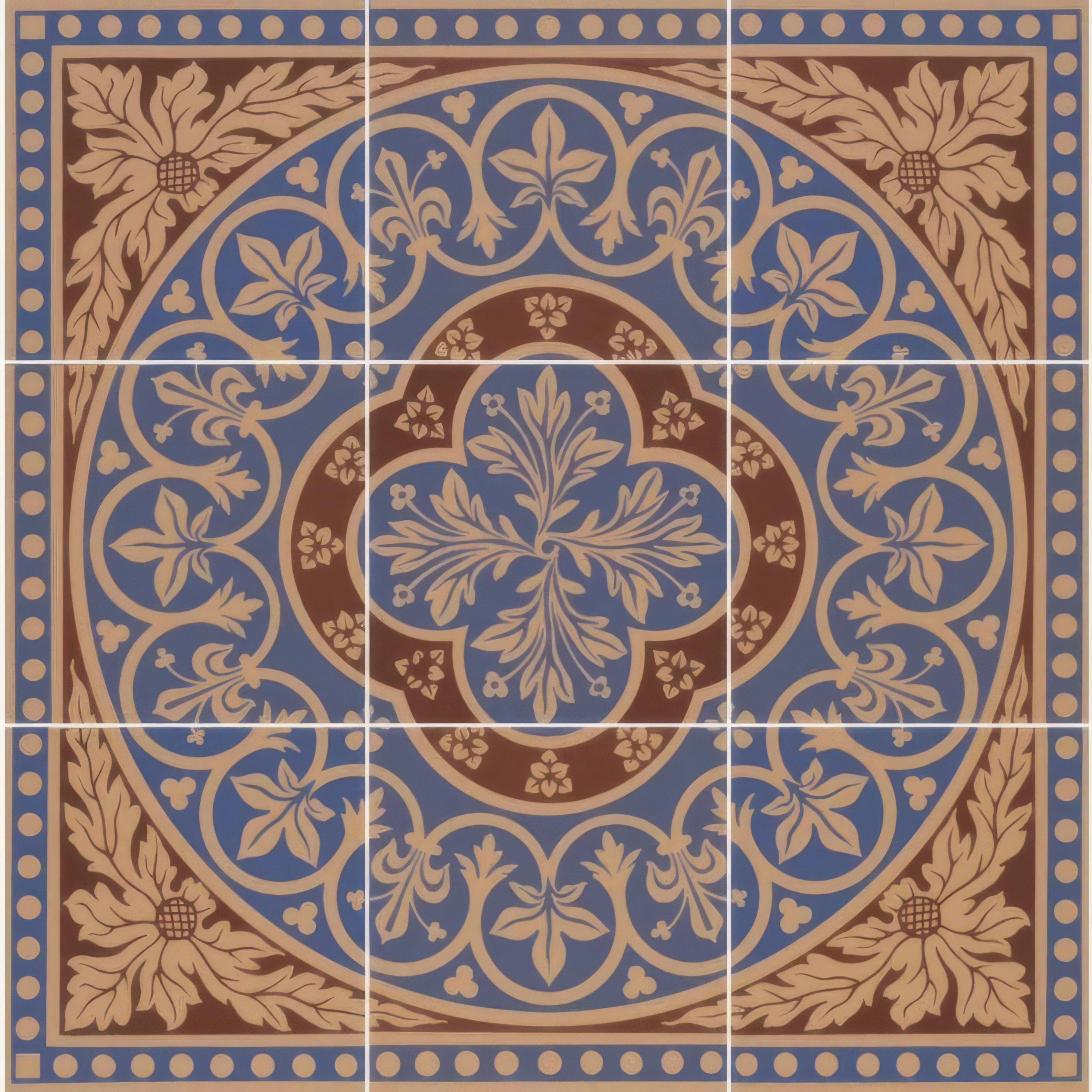 Disraeli 9 Tile Set Blue - Hyperion Tiles
