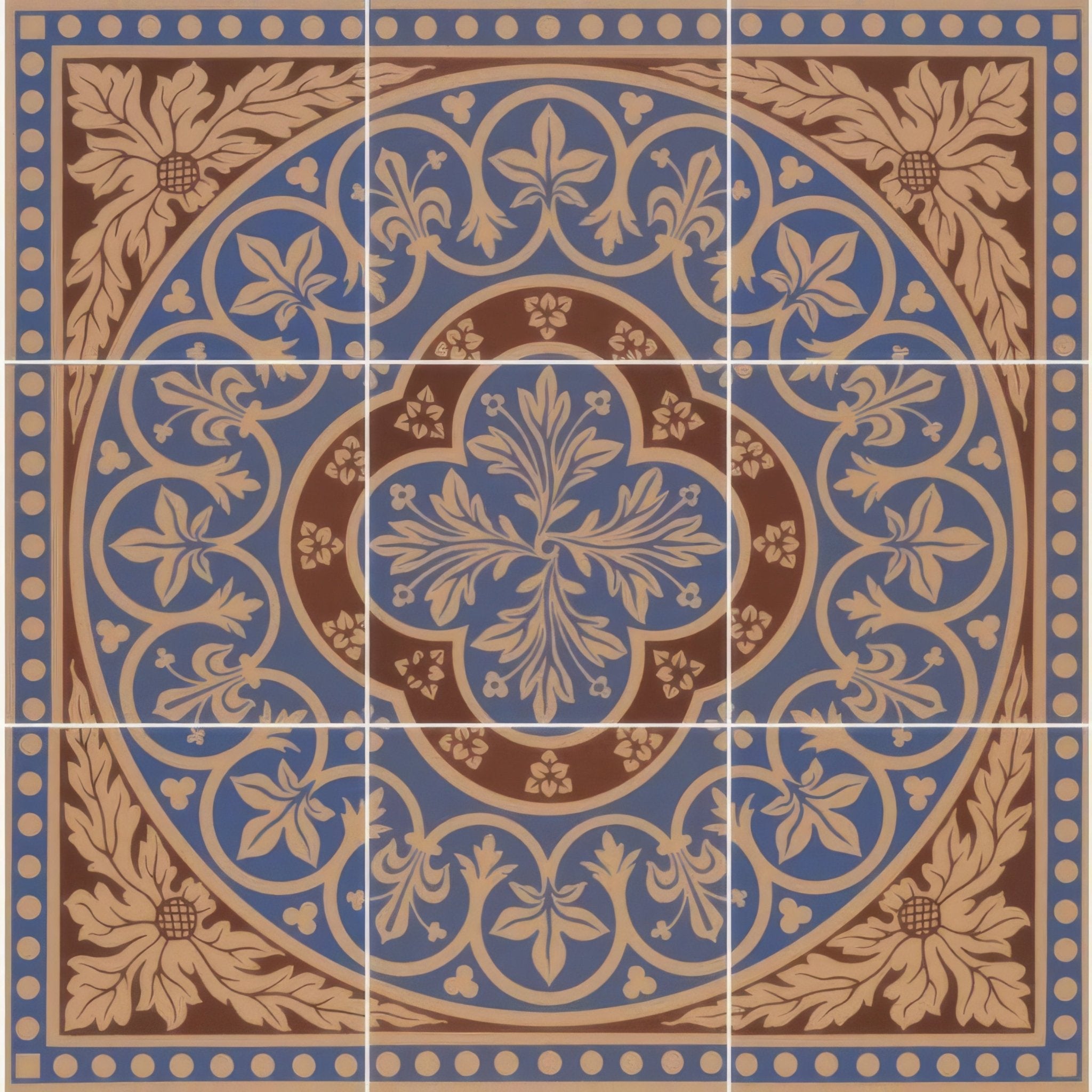 Disraeli 9 Tile Set Blue - Hyperion Tiles