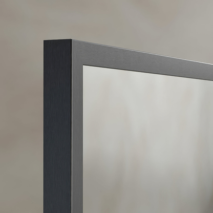 Docklands Rectangular Mirror 50x80cm Brushed Stainless Steel - Hyperion Tiles