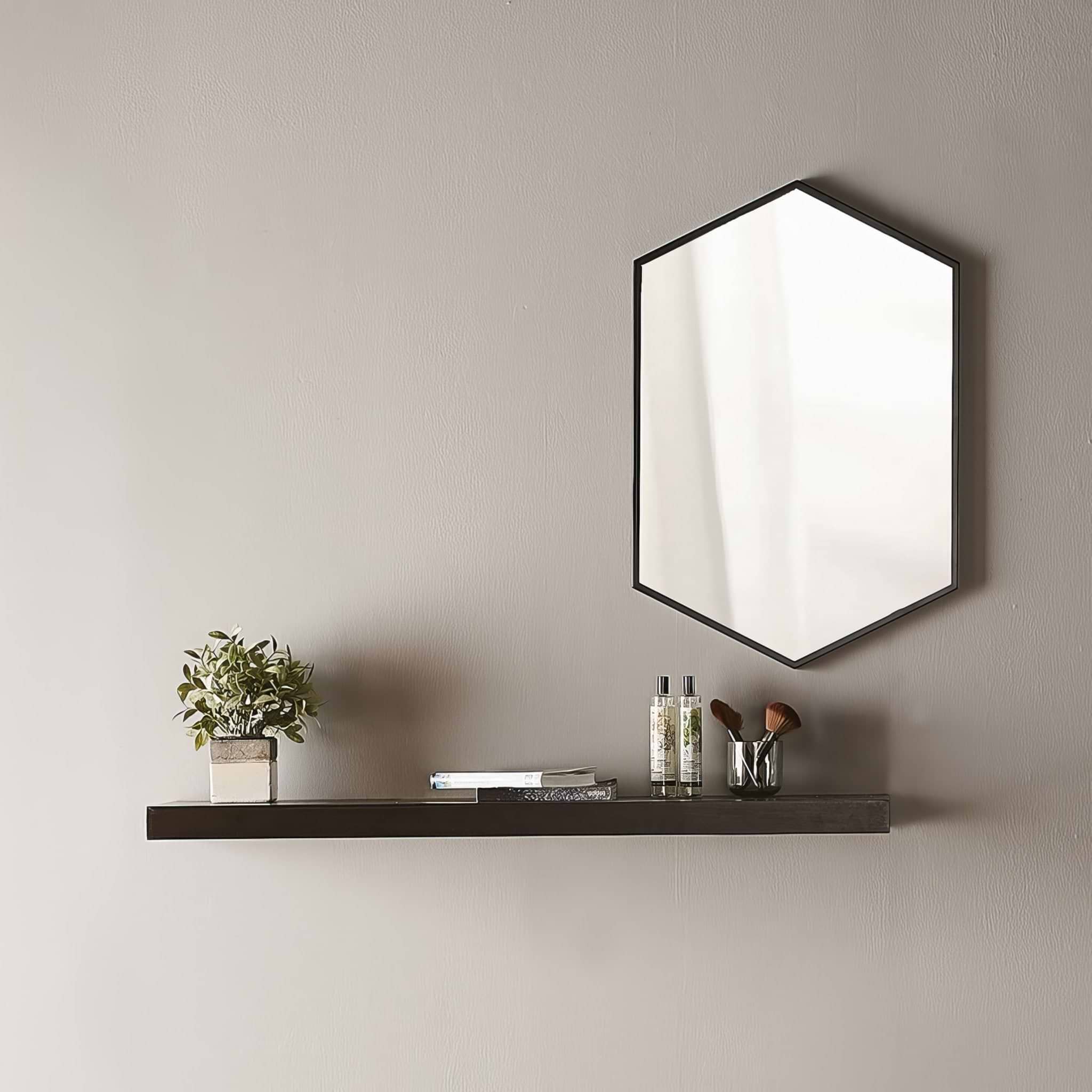 Docklands Hexagonal Mirror Black - Hyperion Tiles