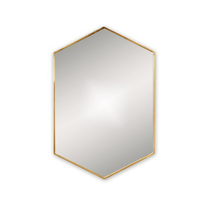 Docklands Hexagonal Mirror Brushed Brass - Hyperion Tiles